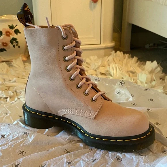 Dr. Martens Powder Pink Combat Boots - Picture 1 of 10